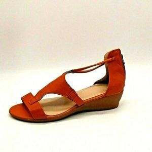 Womans Closed Back‎ Wedge Sandals Tan Back Zip EUR 42 NEW